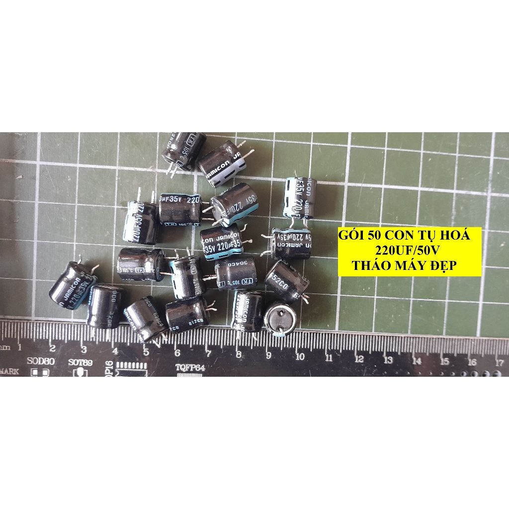 GÓI 50 CON TỤ HOÁ 50V 220UF THÁO MÁY
