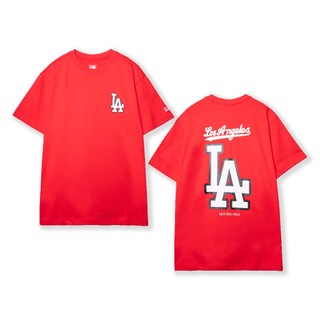 Áo thun NEW RA Logo LA Chữ màu đỏ, form suông unisex, chất vải coolera thoáng mát