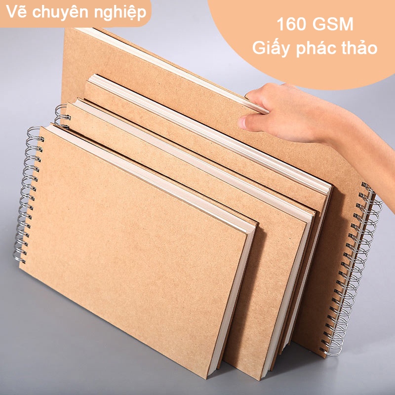 【Hàng tồn kho】Giấy Vẽ Phác Thảo Chuyên Nghiệp 160GSM Dày - Khổ A4/A5/8K/16K - Giấy Graffiti, Nghệ Thuật, Sketching