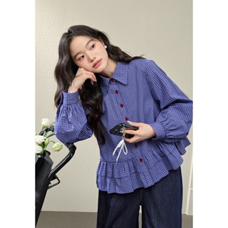 B002 Áo sơ mi kẻ ô xếp tầng - KUOSE