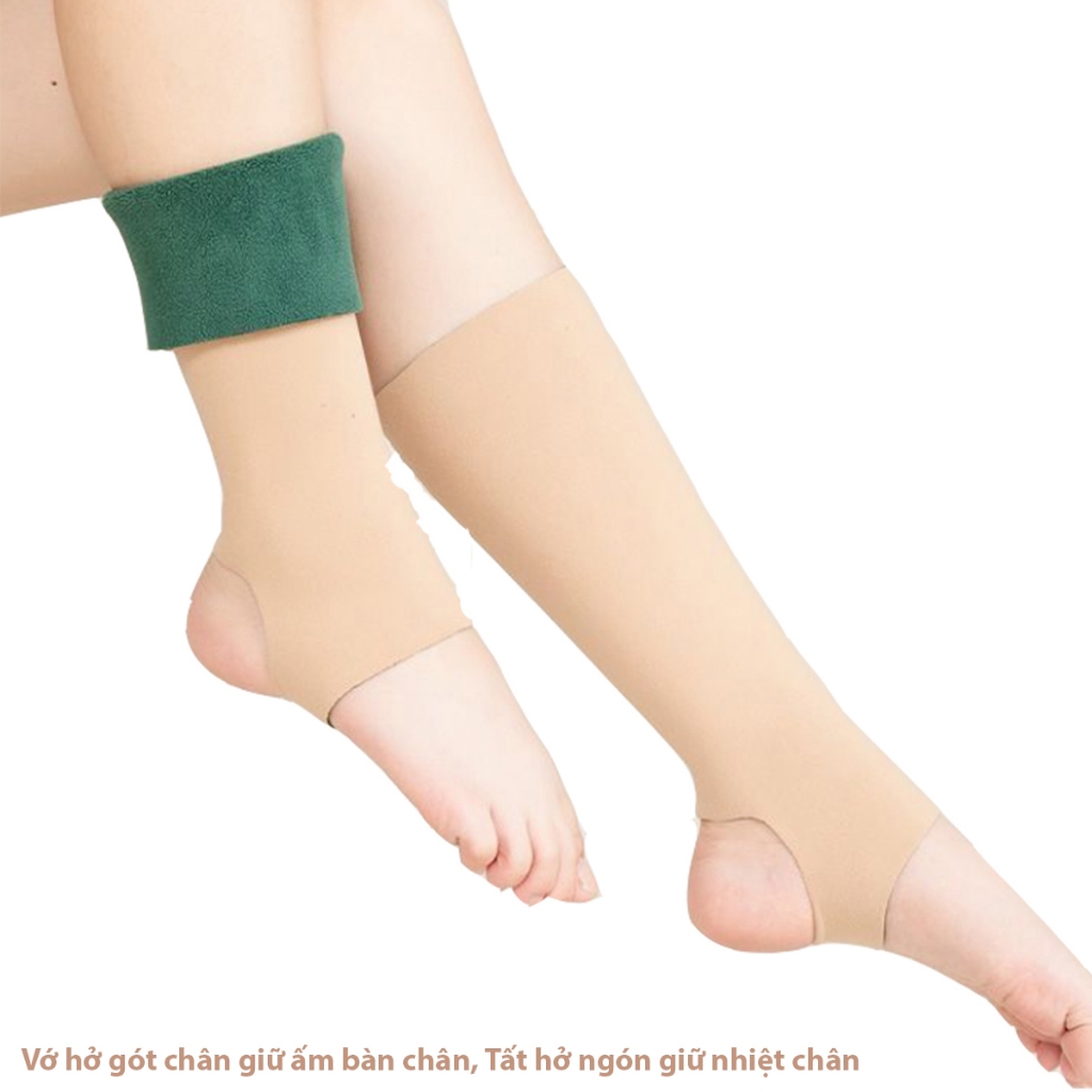 Vớ ngải cứu hở gót chân giữ ấm bàn chân, Tất hở ngón giữ nhiệt chân, cổ chân nam nữ BVA