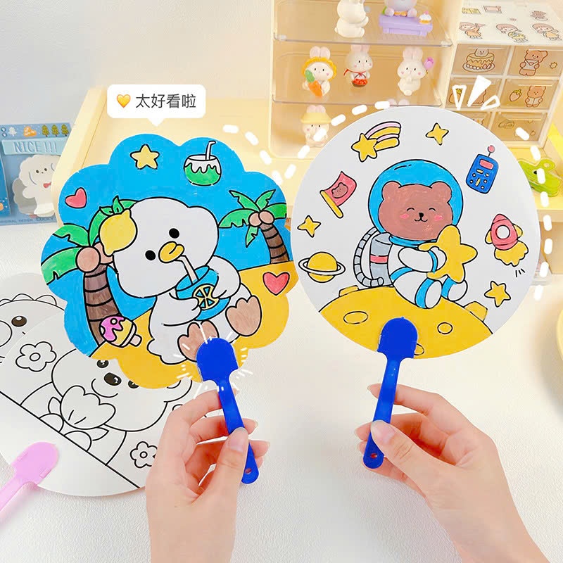 3 quạt tô màu cho bé