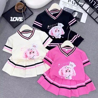 SET Váy Xếp Ly (Có Lót Trong) Size 10-44kg In Hình BABY THREE Chất Liệu  Cotton Thoáng Mát Dành Cho Bé Gái Thoải Mái