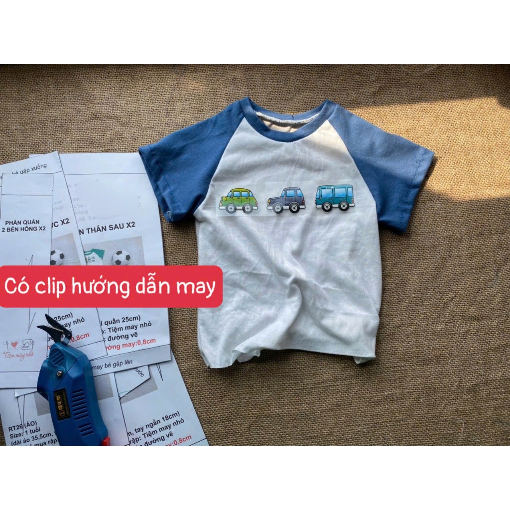 RT56_Rập giấy may áo raglan trẻ em