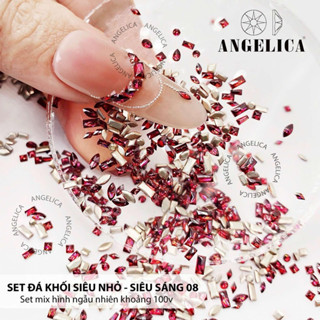  Set đá khối chân bằng super mini siêu nhỏ đính nails trang trí móng khoảng 100 viên ANGELICA 