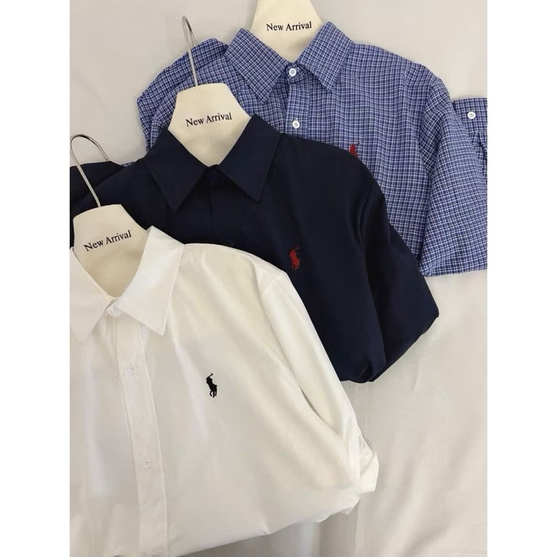 Áo sơ mi tay dài thêu logo ngựa basic dễ phối đồ 3 màu | BigBuy360 - bigbuy360.vn