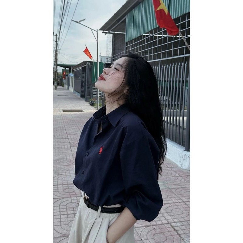 Áo sơ mi tay dài thêu logo ngựa basic dễ phối đồ 3 màu | BigBuy360 - bigbuy360.vn