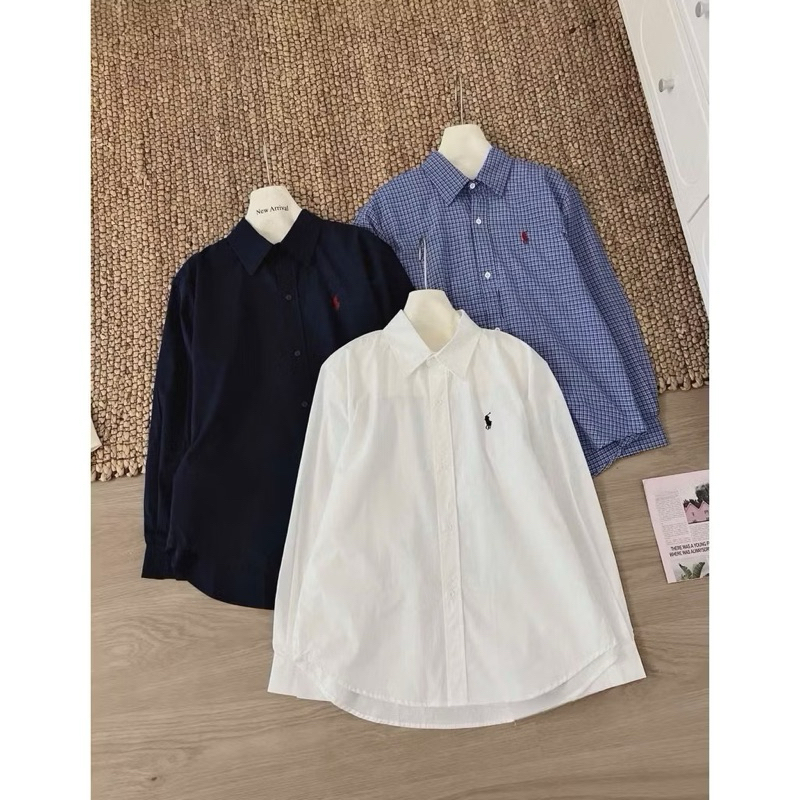 Áo sơ mi tay dài thêu logo ngựa basic dễ phối đồ 3 màu | BigBuy360 - bigbuy360.vn
