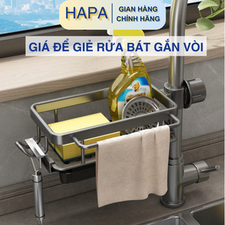  Giá Treo Vòi Rửa Bát HAPA chất liệu nhôm không gỉ giỏ đựng đồ đa năng tiện lợi nhà bếp phòng tắm 