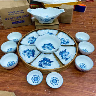   HOẢ TỐC Hà Nội   Bát Đĩa Hoa Mặt Trời Trắng -hoa sen 40cm -48cm và 55cm Bát Tràng Set Bát Đĩa Cúng Gia Tiên Vỡ 1 Đổi 1 