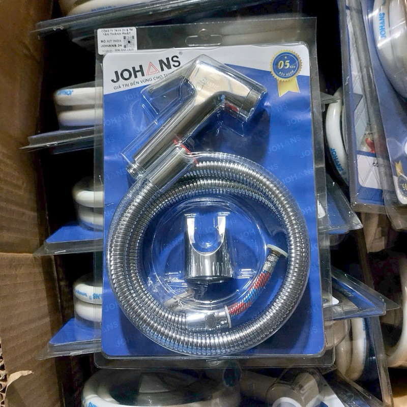 Vòi xịt cầu cao cấp Johan dây ruột gà 2 lõi