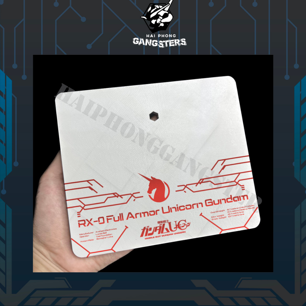 [Nhắn shop trước]UGR3 - UNICORN GUNDAM RX-0 FULL ARIMOR (red có viền) - Base mica dành cho UNICORN G