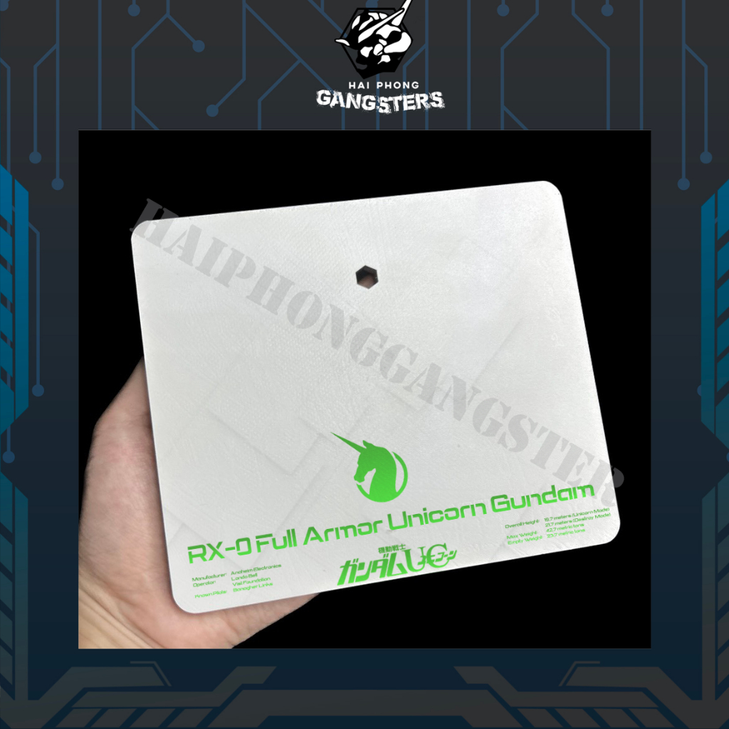 [Nhắn shop trước]UGG8 - UNICORN GUNDAM RX-0 FULL ARIMOR (green ko viền) - Base mica dành cho UNICORN