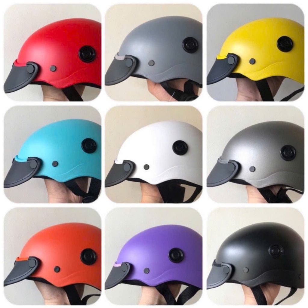 [GIÁ TỐT] Nón Bảo Hiểm Trơn 1/2 Đầu - Màu Sơn Nhám - Có Lỗ Thông Gió - Hợp Với Nam & Nữ