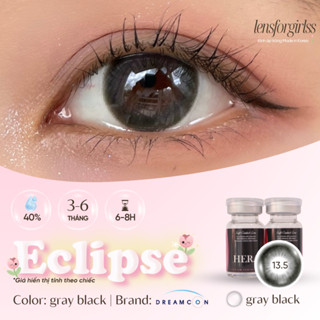 <NEW> Kính áp tròng sz GIÃN TRÒNG hack mắt to tròn ECLIPSE GRAY BLACK chính hãng HERA | Lens cận | LENSFORGIRLSS