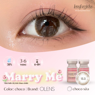 (OLENS) Kính áp tròng sz GIÃN TRÒNG choco sữa MARRY ME CHOCO chính hãng KOREA | HSD 3-6 tháng | Lens cận | LENSFORGIRLSS