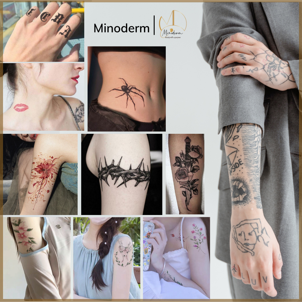 Ảnh 2 của Xăm Tạm Thời Minoderm Bền Màu, Chống Nước Và Mồ Hôi, An Toàn