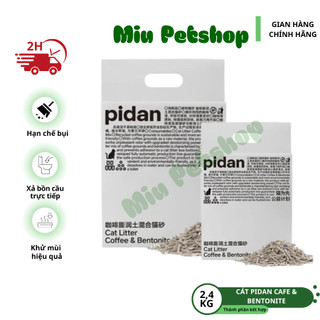 Cát đậu nành cao cấp vệ sinh cho mèo Pidan Cafe & Bentonite túi 2.4kg