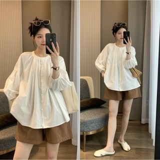 Sét Bộ Bầu Dáng Babydoll Chất Đũi mát sang trọng mặc mùa hè thoáng thoải mái, mặc ở nhà đi chơi du lịch
