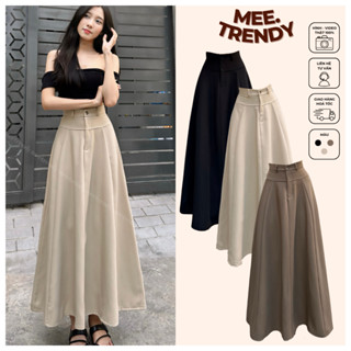 Chân Váy Chiết Eo Ghép Mảnh Meetrendy, Chân Váy Xoè Dài Nữ Chất Nhập Hàn Quốc [CV99]