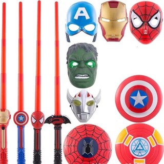  Đồ Chơi Siêu Anh Hùng Kiếm Ánh Sáng Gậy Âm Thanh Siêu Nhân Áo choàng Hóa Trang Siêu Anh Hùng Avengers Cho Trẻ Em 
