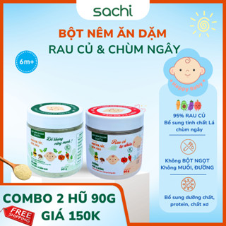  Bột nêm ăn dặm Sachi - COMBO 2 HỘP MIX VỊ Cho bé từ 6 tháng Kích thích vị giác giúp bé ăn ngon 
