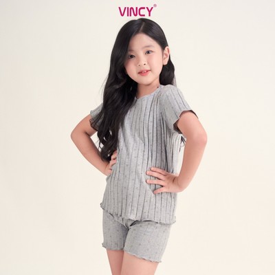 KST013S41-BỘ THUN SHORT MÀU XÁM VỚI NHIỀU HỌA TIẾT XINH XẮN CHO BÉ.