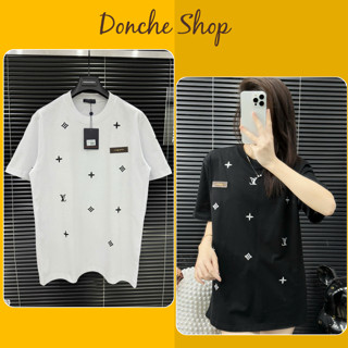 Áo Thun Lê Vê Thêu Chữ Logo Trước Áo Siêu Đẹp - Áo Phông Nam Nữ LV Chất Cotton Thoáng Mát 662792