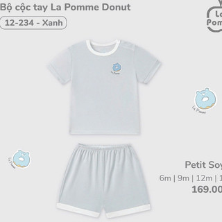 Bộ cộc tay Lapomme cho bé từ 6 tháng(7kg) đến 20kg