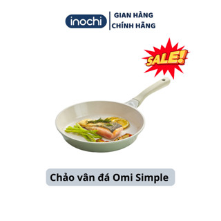 Chảo đá chống dính inochi cao cấp chính hãng 26, 28 cm, chảo xào vân đá nhôm đúc nguyên khối, kháng khuẩn, giữ nhiệt