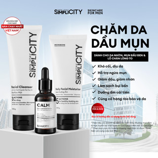 Bộ sản phẩm chăm da dầu mụn cho nam Men Stay Simplicity Acne Relief Skincare Trio giảm mụn an toàn