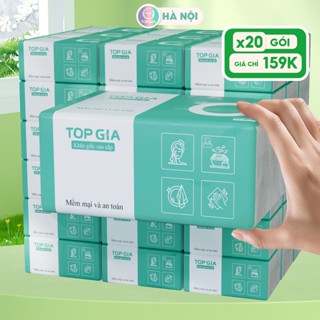 Giấy rút lụa Top Gia 1 gói lớn 4 lớp siêu dai, mua 1 thùng 20 gói giá cực ưu đãi