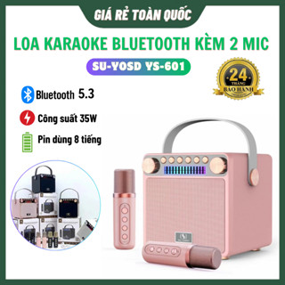 Loa Bluetooth - Loa Karaoke SU-YOSD YS-601 kèm 2 Micro, bass siêu khỏe, thay đổi giọng nói