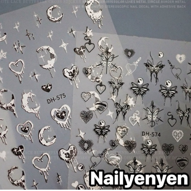 sticker bướm metan dán trang trí móng