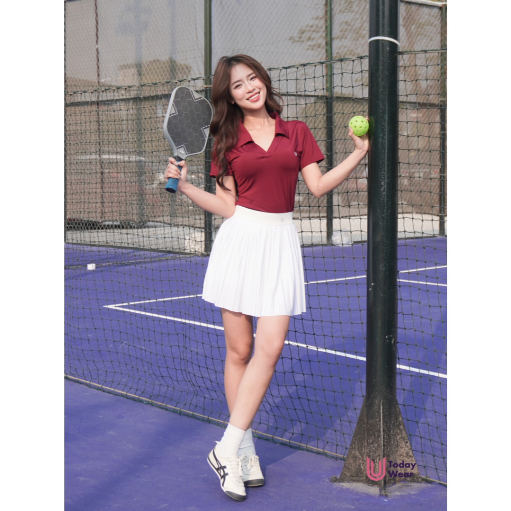 Áo thun thể thao nữ ngắn tay Kylie Short Top cổ chữ V trẻ trung thấm hút mồ hôi Today U Wear | BigBuy360 - bigbuy360.vn