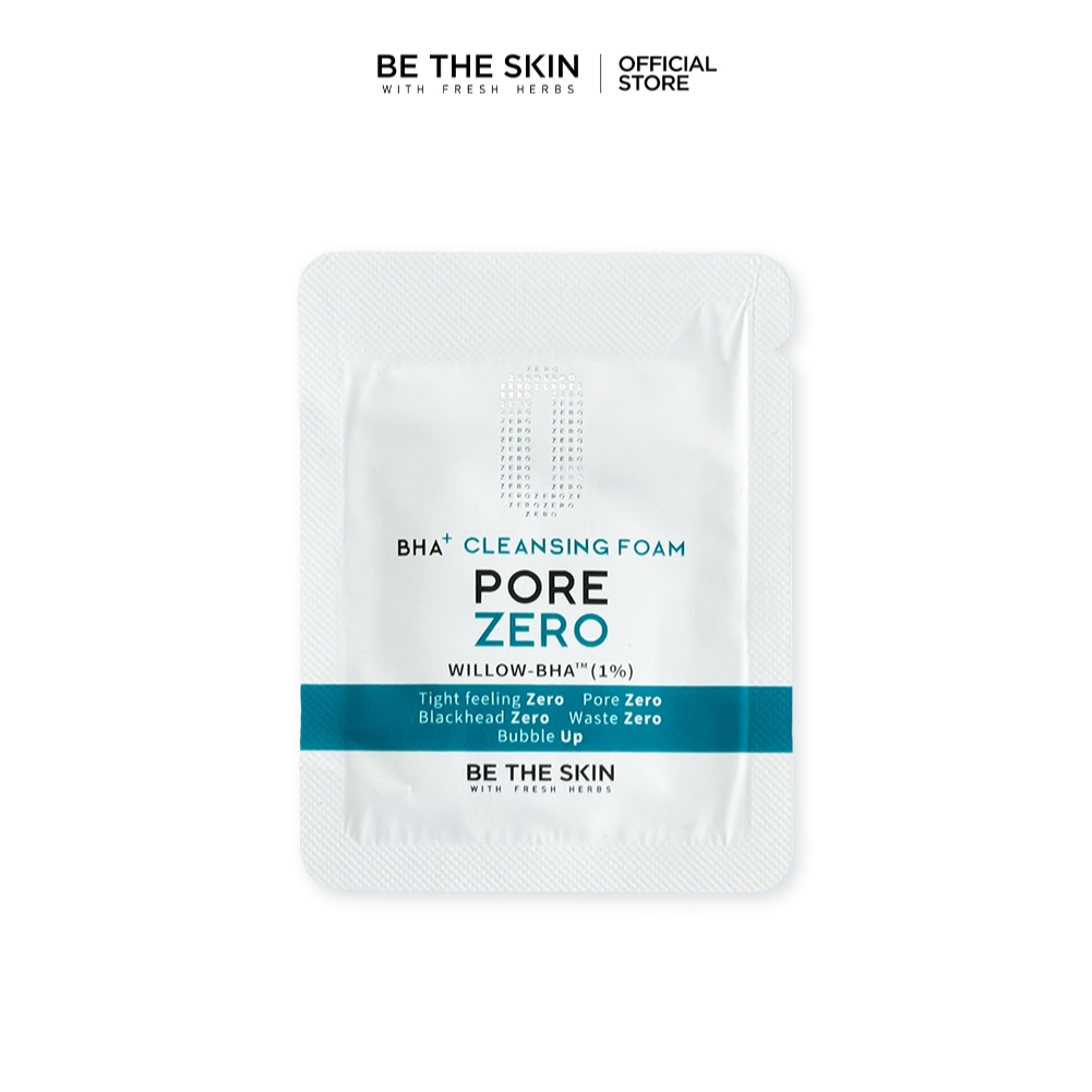 Sample - Sữa Rửa Mặt Làm Sạch Sâu Giảm Bã Nhờn Be The Skin Pore Zero BHA+ Cleansing Foam 3g