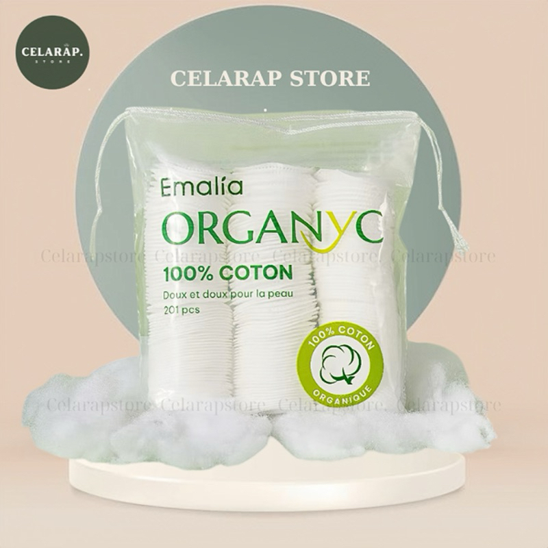 Bông tẩy trang Emalia Oganyc 100% Cotton 201 miếng cao cấp