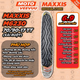   MTVV  Vỏ lốp xe máy MAXXIS M 6230 Gai zin Sirius 70 90-17 TT 70 90 17  Lốp xài ruột <END> 
