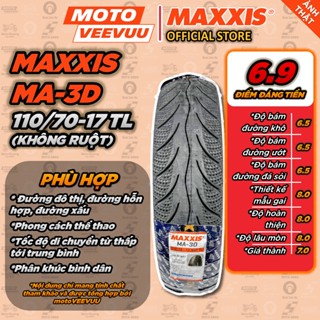  MTVV  Vỏ lốp xe máy MAXXIS MA-3D Gai kim cương 110 70-17 TL Diamond 110 70 17<END> 