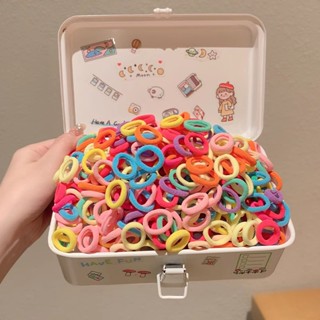 HỘP NẮP GÀI STICKER 100GR (450-500 Sợi) Chun buộc tóc vải cho bé gái 2cm