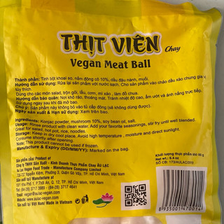 Thịt Viên Chay Âu Lạc 180gr (Hàng tiệt trùng)