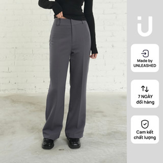 Quần tây nữ ống đứng lưng cao UNLEASHED cạp 2 móc gài chất tuyết mưa 3 màu Worky pants