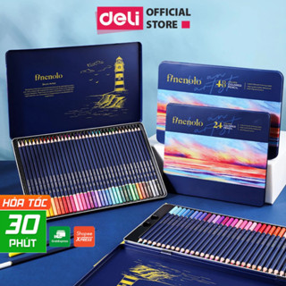 [HỎA TỐC] Bút Chì Màu Gốc Dầu Hộp Thiếc Chuyên Nghiệp Deli - 24/36/48/72 màu - Vẽ Thiết Kế Phác Họa Tô Màu