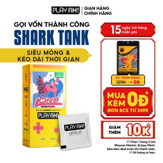 Bao Cao Su PlayAh Last Long Siêu Mỏng Kéo Dài Thời Gian Quan Hệ Hộp 10 size 52mm