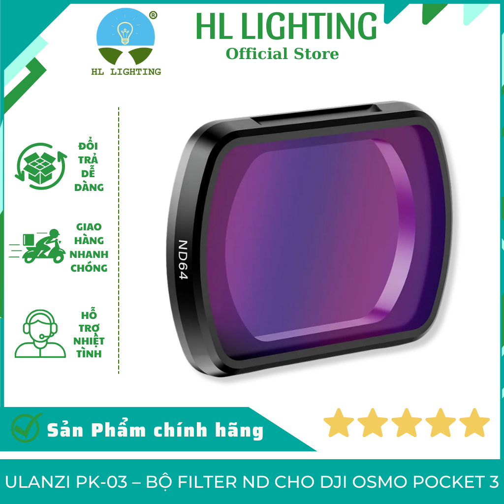 Ulanzi PK-03 – Bộ Filter ND Cho DJI Osmo Pocket 3 HL Lighting [ND16/ND64/ND256]