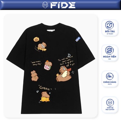 Áo thun FIDE CAPYBARA unisex form rộng cổ tròn CAPYBARA - AT61