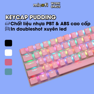  Keycap Pudding Xuyên Led Micofi Keycaps Nút Trong Suốt PBT ABS Doubleshot Mạch Xuôi OEM Bàn Phím Cơ 75% In Sắc Nét 