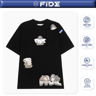 Áo thun FIDE shark unisex form rộng cổ tròn SHARK CUTE - AT09