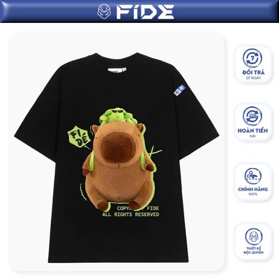 Áo thun FIDE CAPYBARA unisex form rộng cổ tròn CAPYBARA - AT58 Cotton