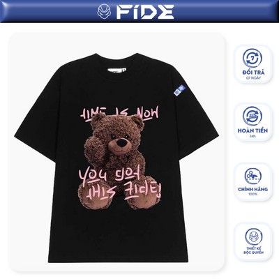 Áo thun FIDE phông trơn nam nữ cổ tròn FIDE GẤU KOREA